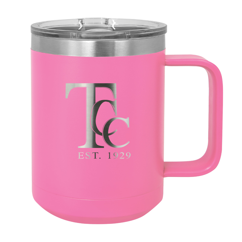 15 OZ. PINK POLAR CAMEL STAINLESS MUG WITH SLIDER LID